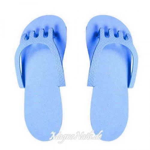 1 Paar Hygiene Slipper mit Zehenspreizer blau