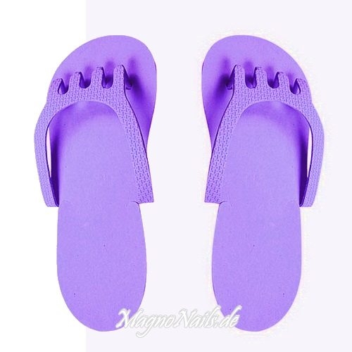 1 Paar Hygiene Slipper mit Zehenspreizer lila