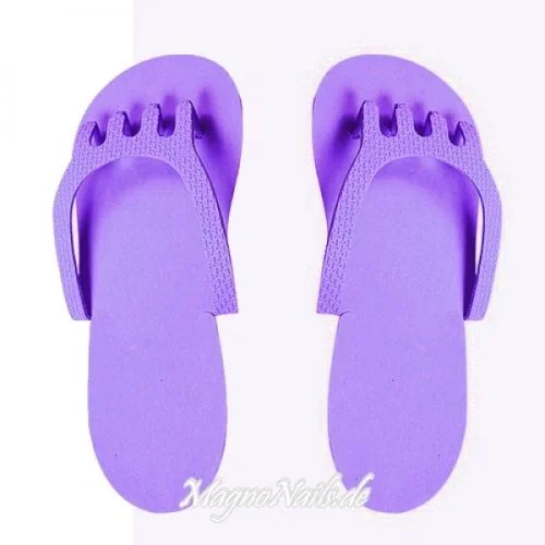 1 Paar Hygiene Slipper mit Zehenspreizer lila