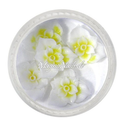 3D Einlegemotive - Gummi Soft Blumen gelb