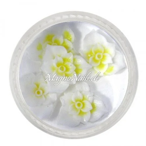 3D Einlegemotive - Gummi Soft Blumen gelb