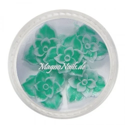 3D Einlegemotive - Gummi Soft Blumen grün