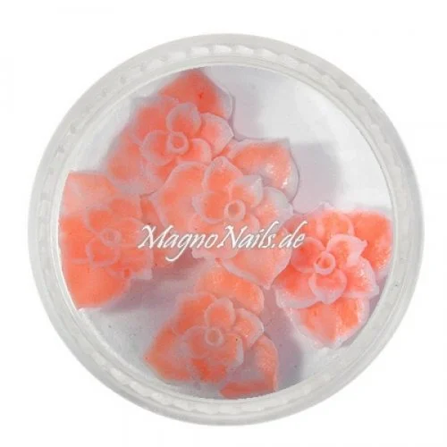 3D Einlegemotive - Gummi Soft Blumen neonorange