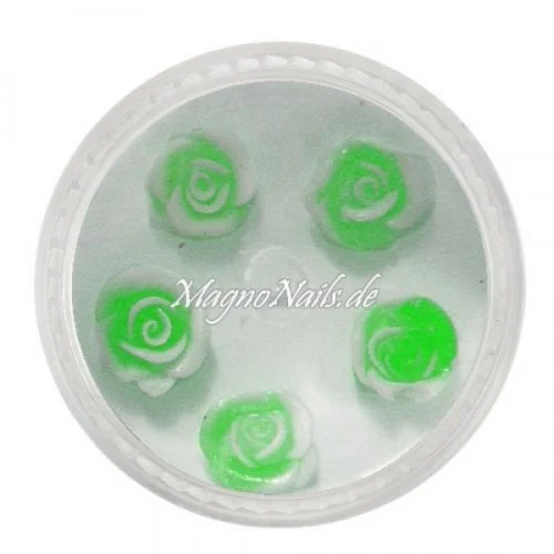 3D Einlegemotive - Gummi Soft Rosen apfelgrün