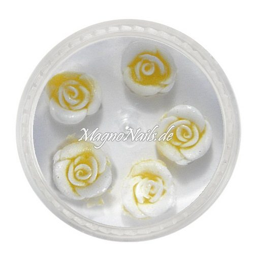 3D Einlegemotive - Gummi Soft Rosen gelb