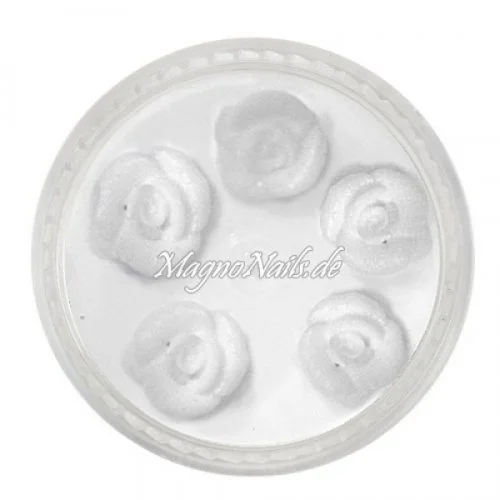 3D Einlegemotive - Gummi Soft Rosen weiß