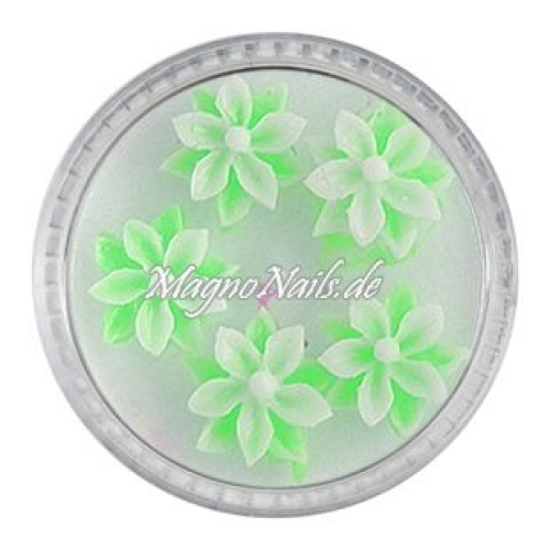 3D Einlegemotive - Gummi Soft Blumen neongrün