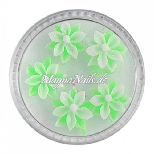 3D Einlegemotive - Gummi Soft Blumen neongrün