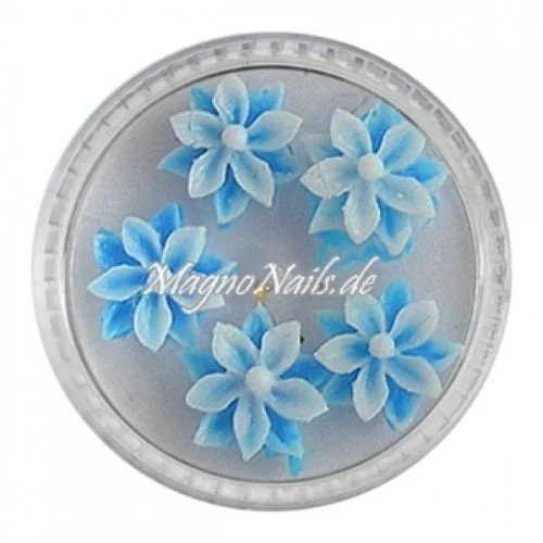 3D Einlegemotive - Gummi Soft Blumen blau