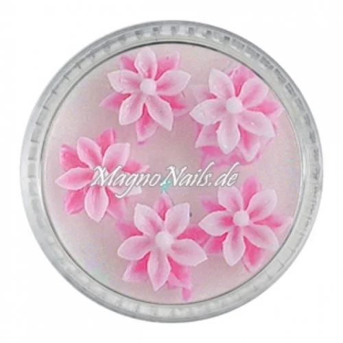 3D Einlegemotive - Gummi Soft Blumen neonpink