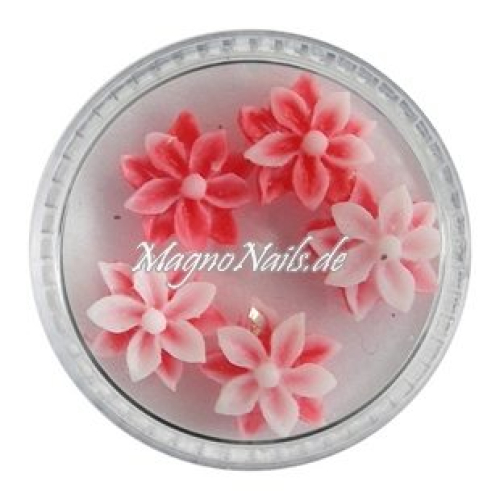 3D Einlegemotive - Gummi Soft Blumen rot