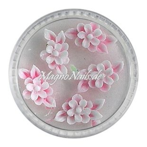 3D Einlegemotive - Gummi Soft Blumen rosa