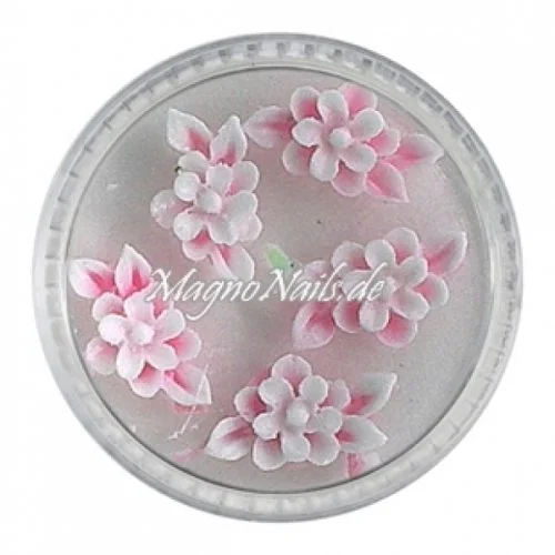 3D Einlegemotive - Gummi Soft Blumen rosa