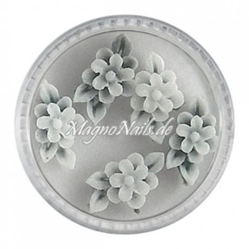 3D Einlegemotive - Gummi Soft Blumen anthrazit