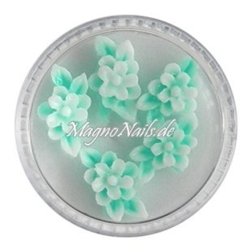 3D Einlegemotive - Gummi Soft Blumen pastelgrün