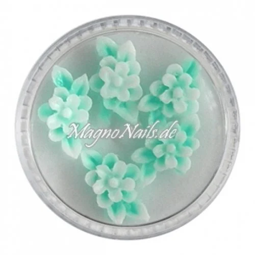 3D Einlegemotive - Gummi Soft Blumen pastelgrün