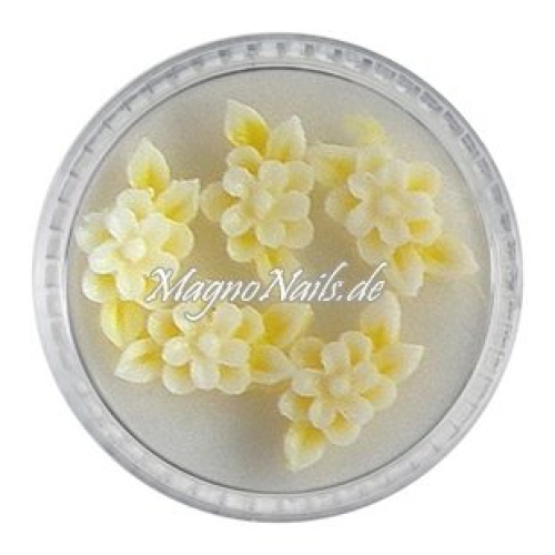 3D Einlegemotive - Gummi Soft Blumen gelb