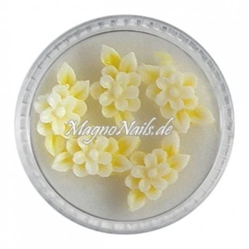 3D Einlegemotive - Gummi Soft Blumen gelb