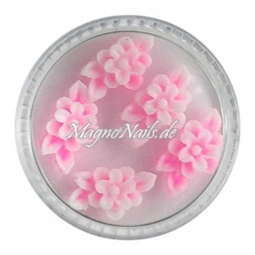 3D Einlegemotive - Gummi Soft Blumen neonpink