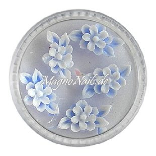 3D Einlegemotive - Gummi Soft Blumen hellblau