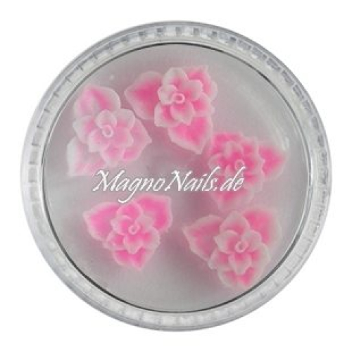 3D Einlegemotive - Gummi Soft Blumen neonrosa