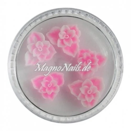 3D Einlegemotive - Gummi Soft Blumen neonrosa