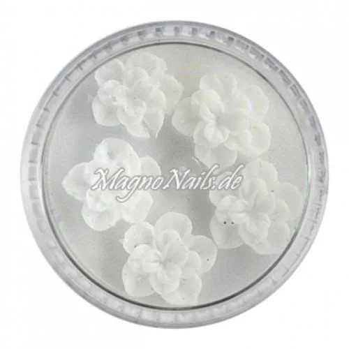 3D Einlegemotive - Gummi Soft Blumen weiß