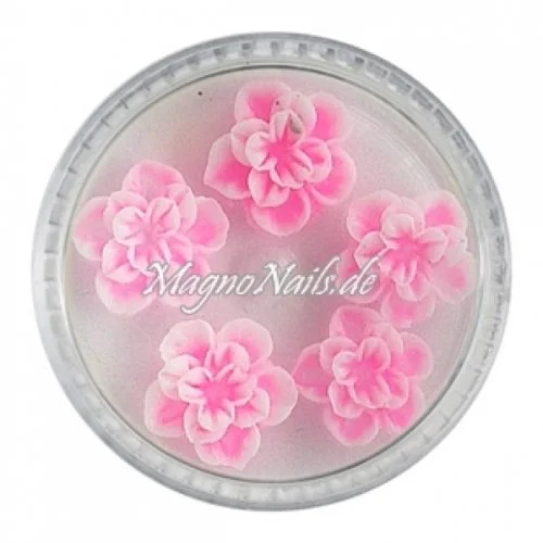 3D Einlegemotive - Gummi Soft Blumen neonpink