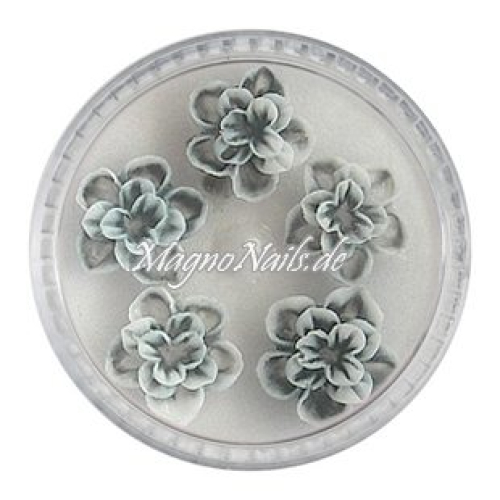 3D Einlegemotive - Gummi Soft Blumen anthrazit