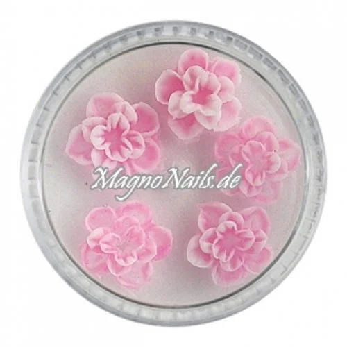 3D Einlegemotive - Gummi Soft Blumen pink
