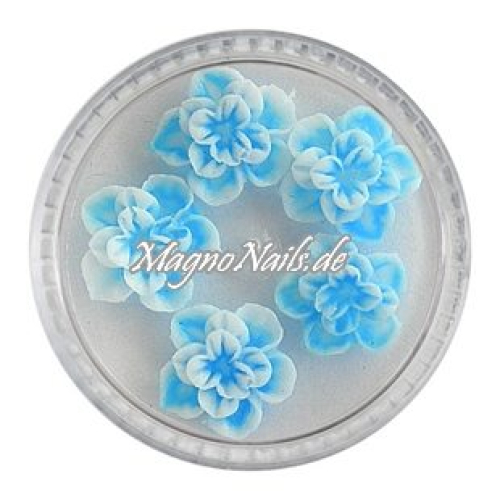 3D Einlegemotive - Gummi Soft Blumen blau