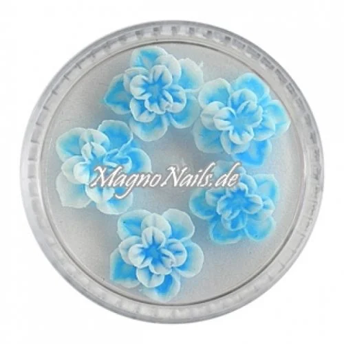 3D Einlegemotive - Gummi Soft Blumen blau