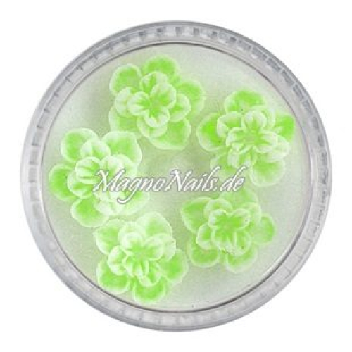 3D Einlegemotive - Gummi Soft Blumen apfelgrün Nailart Nageldesign Nail art