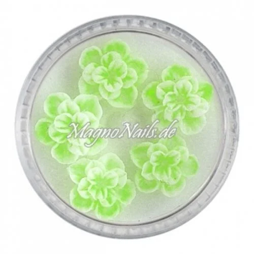 3D Einlegemotive - Gummi Soft Blumen apfelgrün Nailart Nageldesign Nail art