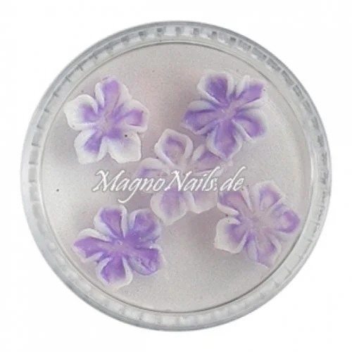 3D Einlegemotive - Gummi Soft Blumen lila