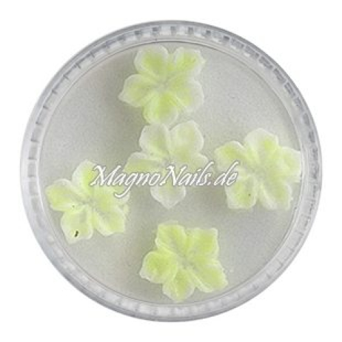 3D Einlegemotive - Gummi Soft Blumen neongelb