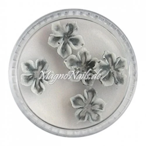 3D Einlegemotive - Gummi Soft Blumen anthrazit