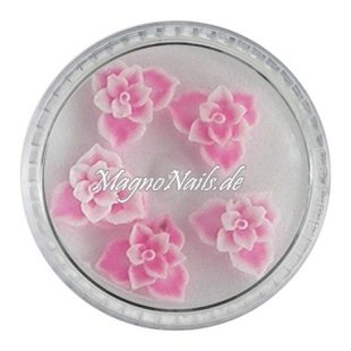 3D Einlegemotive - Gummi Soft Blumen pink