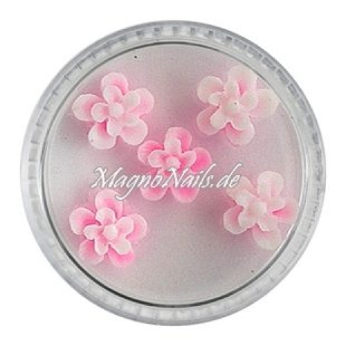3D Einlegemotive - Gummi Soft Blumen neonpink