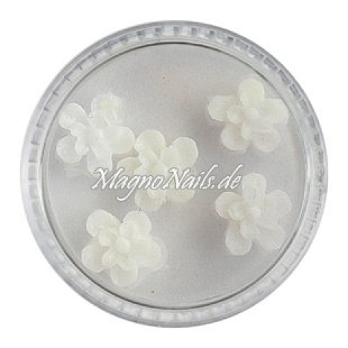 3D Einlegemotive - Gummi Soft Blumen weiß