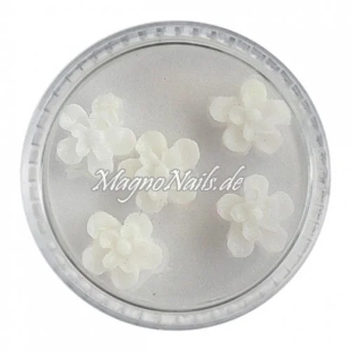 3D Einlegemotive - Gummi Soft Blumen weiß