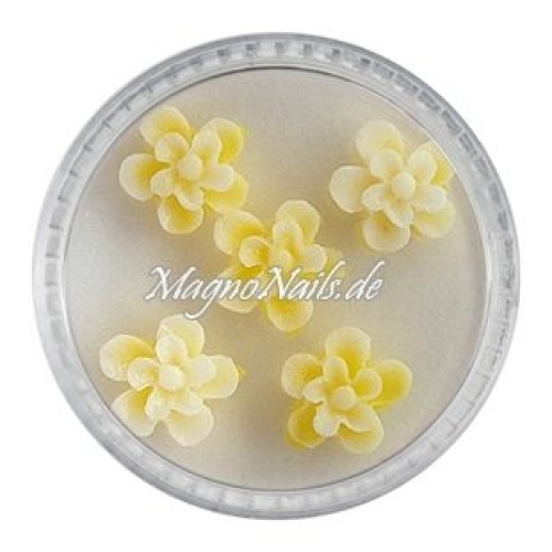 3D Einlegemotive - Gummi Soft Blumen gelb