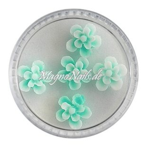 3D Einlegemotive - Gummi Soft Blumen pastellrün