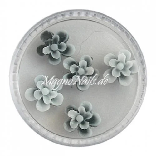 3D Einlegemotive - Gummi Soft Blumen anthrazit