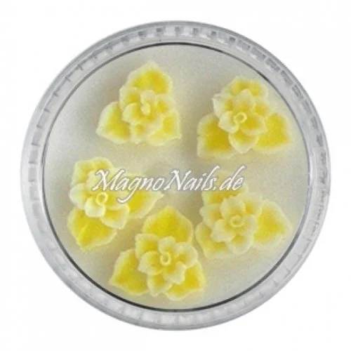 3D Einlegemotive - Gummi Soft Blumen gelb