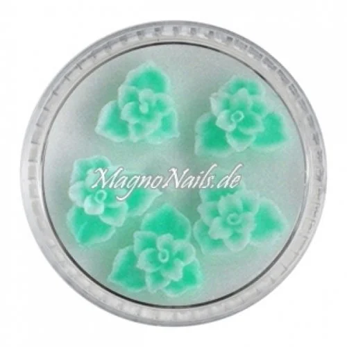 3D Einlegemotive - Gummi Soft Blumen pastelgrün
