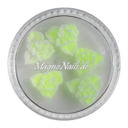 3D Einlegemotive - Gummi Soft Blumen zitronengelb