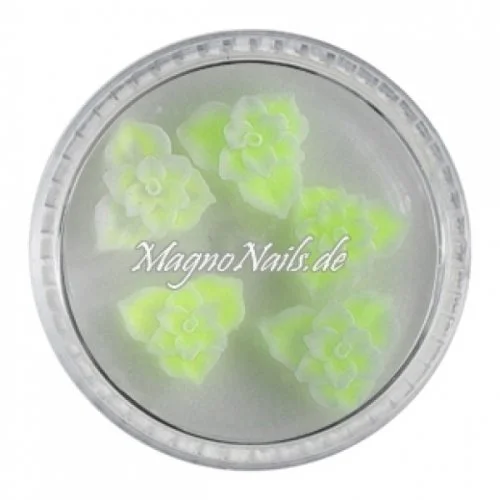 3D Einlegemotive - Gummi Soft Blumen zitronengelb