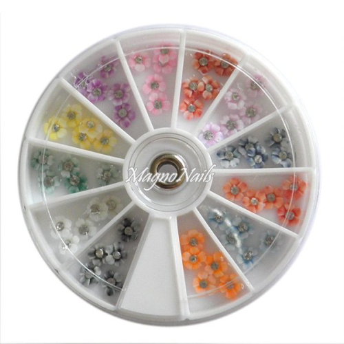 3D Einlegemotive - Gummi Soft Blumen in einer Rondell