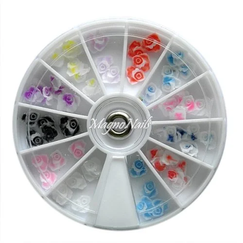 3D Einlegemotive - Gummi Soft Blumen in einer Rondell